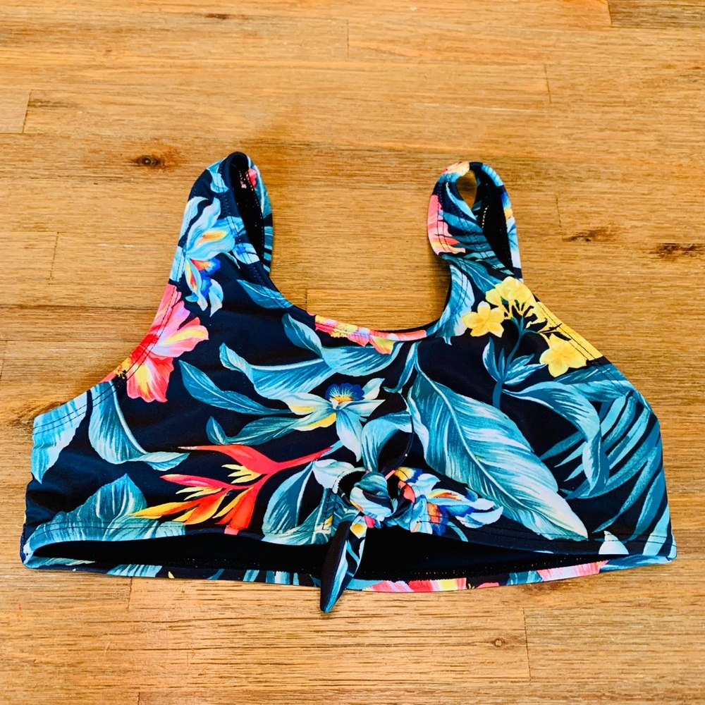 Old Navy Floral Tropical Print Bikini top tie front